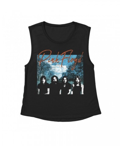 Pink Floyd Ladies' Muscle Tank Top | Band Wilderness Design Distressed Shirt $14.83 Shirts