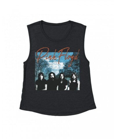 Pink Floyd Ladies' Muscle Tank Top | Band Wilderness Design Distressed Shirt $14.83 Shirts