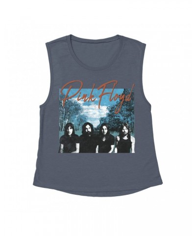 Pink Floyd Ladies' Muscle Tank Top | Band Wilderness Design Distressed Shirt $14.83 Shirts