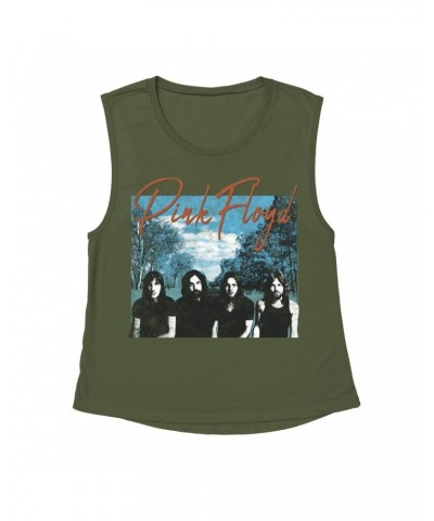 Pink Floyd Ladies' Muscle Tank Top | Band Wilderness Design Distressed Shirt $14.83 Shirts