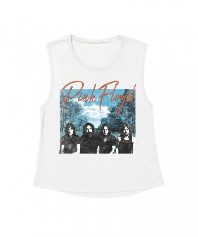 Pink Floyd Ladies' Muscle Tank Top | Band Wilderness Design Distressed Shirt $14.83 Shirts