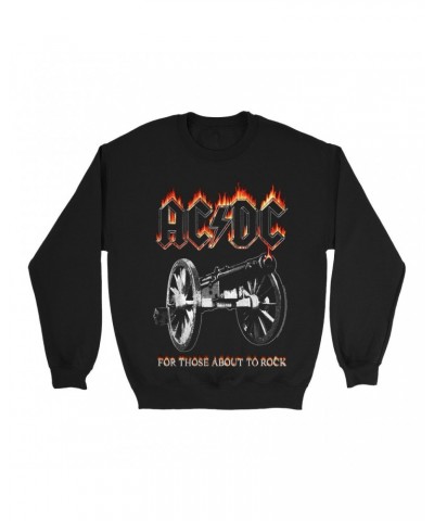 AC/DC Sweatshirt | For Those About To Rock Flame Cannon Sweatshirt $13.63 Sweatshirts