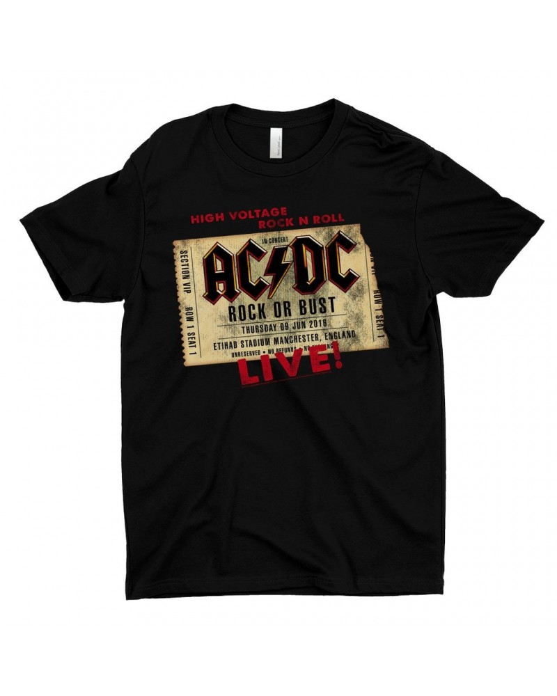 AC/DC T-Shirt | Rock or Bust Manchester England Concert Ticket Shirt $8.23 Shirts