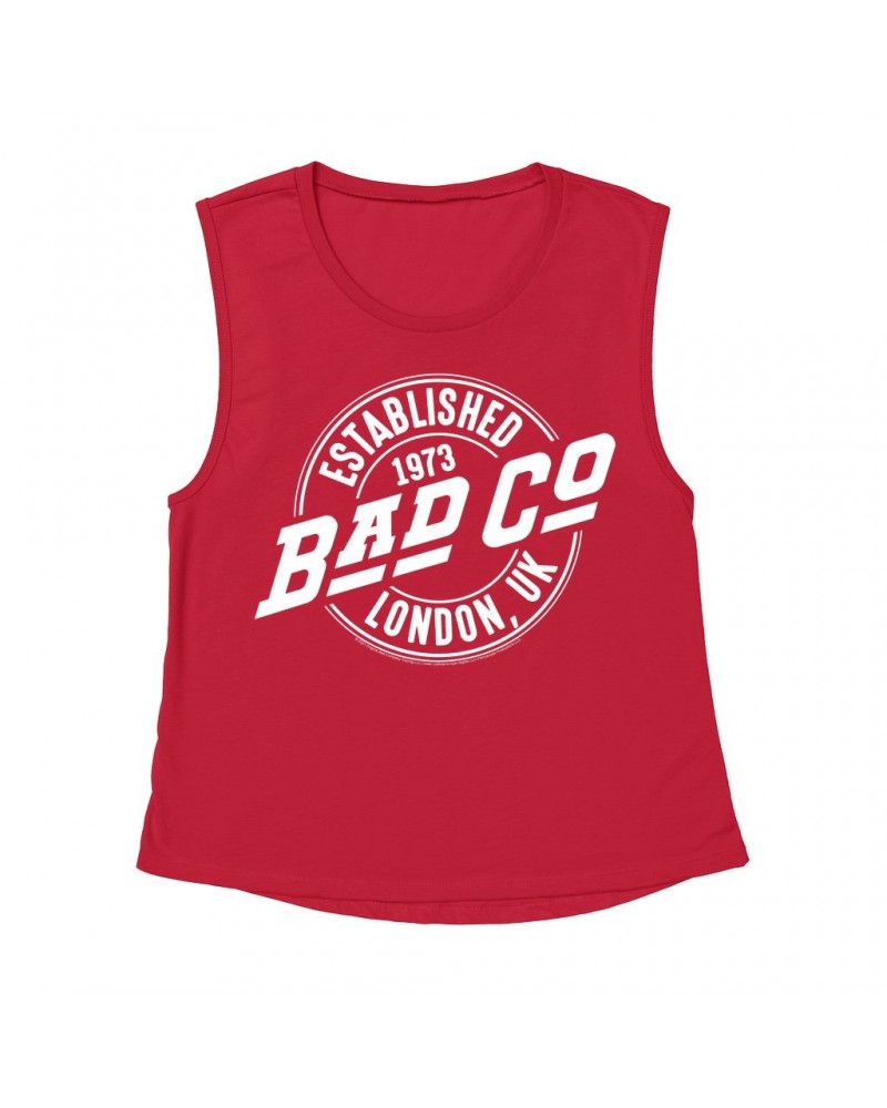 Bad Company Ladies' Muscle Tank Top | Established 1973 London UK Logo Shirt $12.85 Shirts