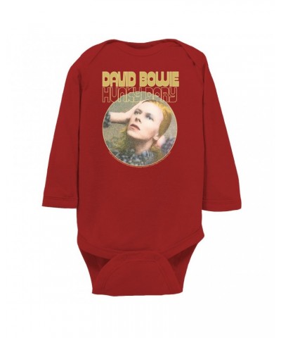 David Bowie Long Sleeve Bodysuit | Hunky Dory Album Design Bodysuit $11.68 Shirts