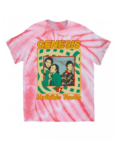 Genesis T-Shirt | Invisible Touch '87 Retro Tour Image Tie Dye Shirt $13.21 Shirts