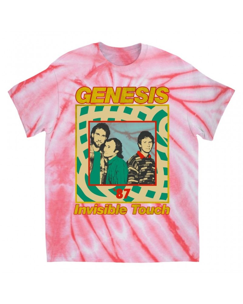 Genesis T-Shirt | Invisible Touch '87 Retro Tour Image Tie Dye Shirt $13.21 Shirts