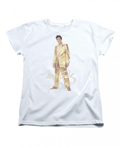 Elvis Presley Women's Shirt | GOLD LAME SUIT Ladies Tee $6.30 Shirts