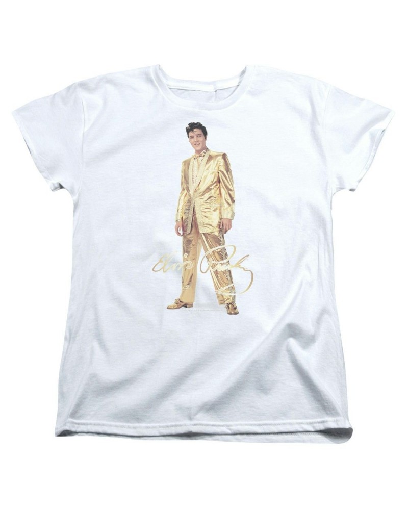 Elvis Presley Women's Shirt | GOLD LAME SUIT Ladies Tee $6.30 Shirts