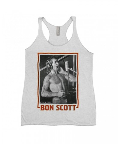 Bon Scott Ladies' Tank Top | Singing Photo Design Shirt $10.42 Shirts