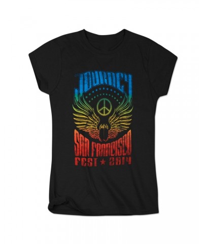 Journey 2014 Tour Peace Logo Ladies T-Shirt $14.00 Shirts