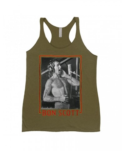 Bon Scott Ladies' Tank Top | Singing Photo Design Shirt $10.42 Shirts