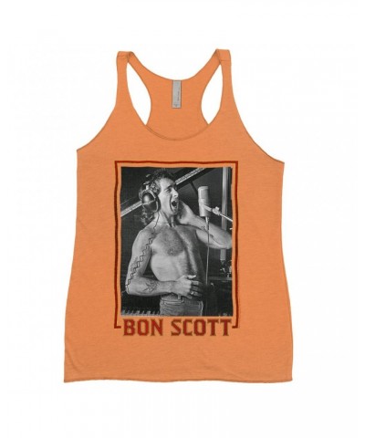 Bon Scott Ladies' Tank Top | Singing Photo Design Shirt $10.42 Shirts