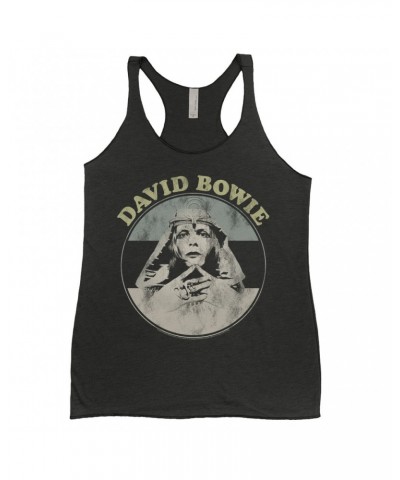 David Bowie Ladies' Tank Top | Pastel Bowie Sphinx Image Distressed Shirt $10.42 Shirts