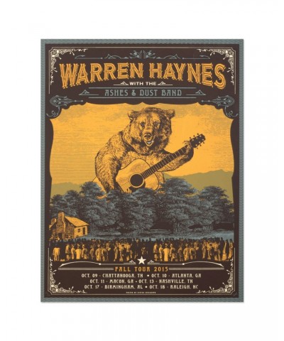 Warren Haynes Fall Tour 2015 Bear Poster $12.00 Decor