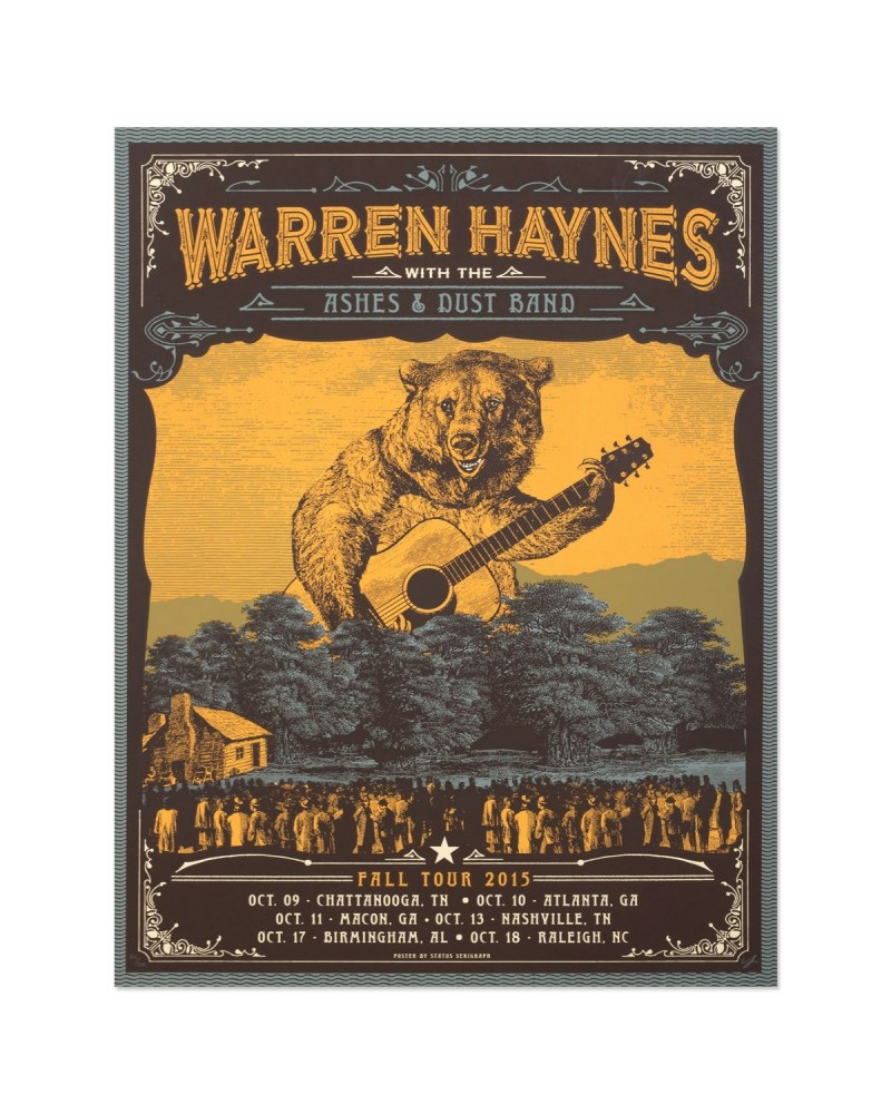 Warren Haynes Fall Tour 2015 Bear Poster $12.00 Decor