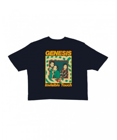 Genesis Ladies' Crop Tee | Invisible Touch '87 Retro Tour Image Crop T-shirt $13.48 Shirts