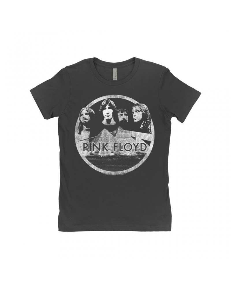 Pink Floyd Ladies' Boyfriend T-Shirt | Pyramid Black White Design Distressed Shirt $11.23 Shirts