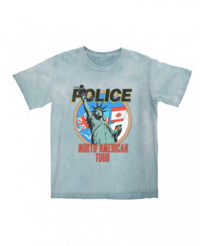 The Police T-shirt | North America 1983 Colorful Concert Promotion Distressed Color Blast Shirt $11.68 Shirts