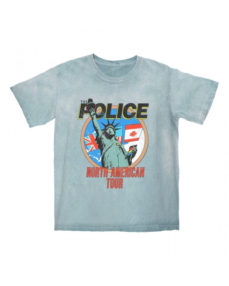 The Police T-shirt | North America 1983 Colorful Concert Promotion Distressed Color Blast Shirt $11.68 Shirts