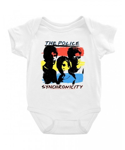 The Police Baby Short Sleeve Bodysuit | Synchronicity Colorful Album Design Bodysuit $6.18 Kids