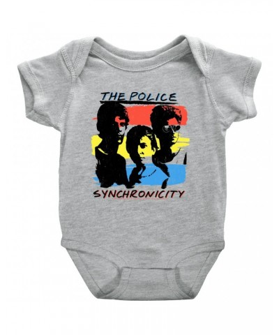 The Police Baby Short Sleeve Bodysuit | Synchronicity Colorful Album Design Bodysuit $6.18 Kids