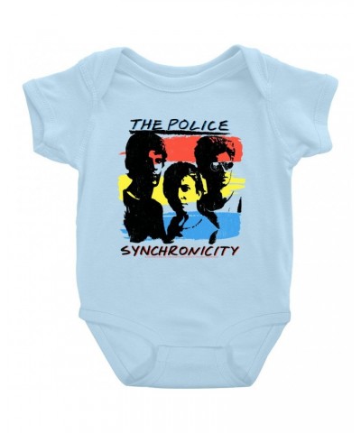 The Police Baby Short Sleeve Bodysuit | Synchronicity Colorful Album Design Bodysuit $6.18 Kids