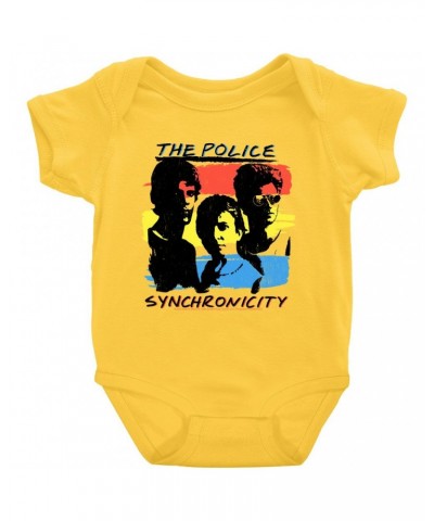 The Police Baby Short Sleeve Bodysuit | Synchronicity Colorful Album Design Bodysuit $6.18 Kids