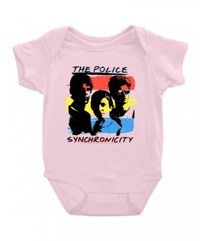 The Police Baby Short Sleeve Bodysuit | Synchronicity Colorful Album Design Bodysuit $6.18 Kids