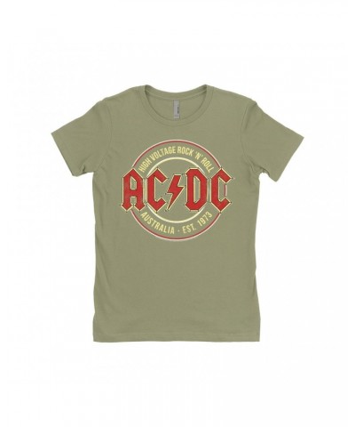 AC/DC Ladies' Boyfriend T-Shirt | High Voltage Rock n' Roll Australia Shirt $10.73 Shirts