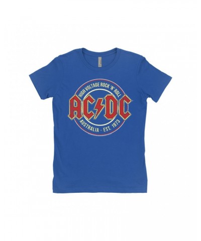 AC/DC Ladies' Boyfriend T-Shirt | High Voltage Rock n' Roll Australia Shirt $10.73 Shirts