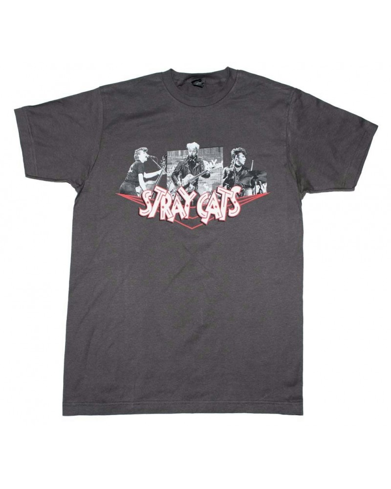 Stray Cats T Shirt | Stray Cats Photo Collage T-Shirt $7.38 Shirts