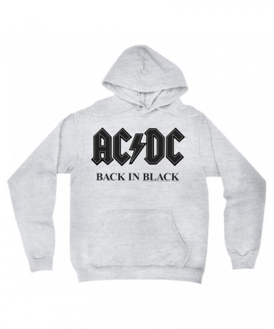 AC/DC Hoodie | Back In Black Charcoal Design Hoodie $14.38 Sweatshirts