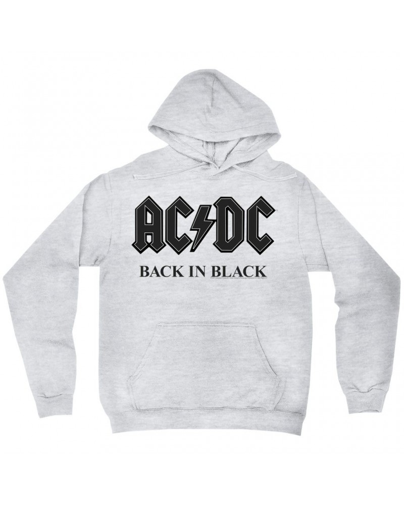 AC/DC Hoodie | Back In Black Charcoal Design Hoodie $14.38 Sweatshirts