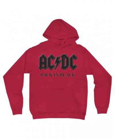 AC/DC Hoodie | Back In Black Charcoal Design Hoodie $14.38 Sweatshirts