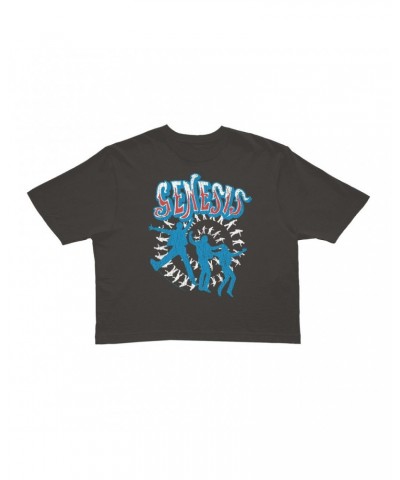 Genesis Ladies' Crop Tee | Jumping In Distressed Crop T-shirt $13.21 Shirts