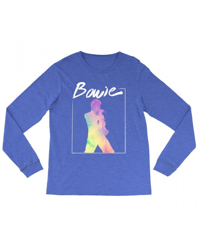 David Bowie Heather Long Sleeve Shirt | Bowie 1983 Concert In Pastels Shirt $14.08 Shirts