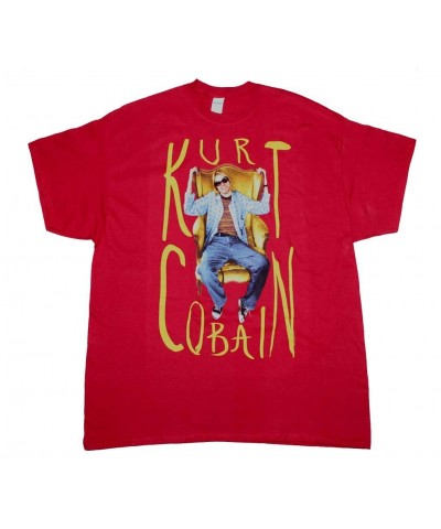 Nirvana T Shirt | Kurt Cobain Sitting Chair Photo T-Shirt $7.18 Shirts