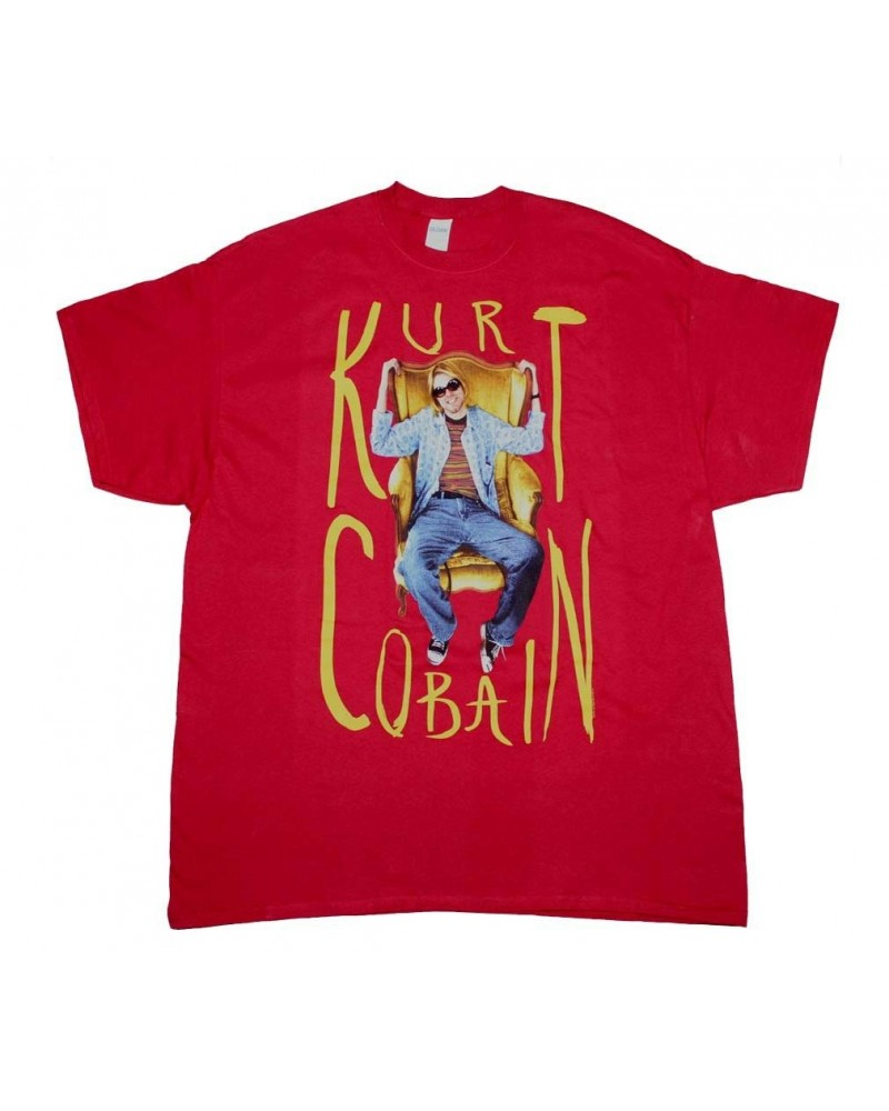 Nirvana T Shirt | Kurt Cobain Sitting Chair Photo T-Shirt $7.18 Shirts