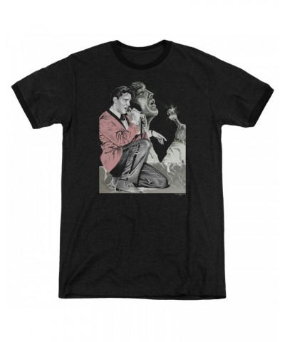 Elvis Presley Shirt | ROCK N ROLL SMOKE Premium Ringer Tee $9.46 Shirts