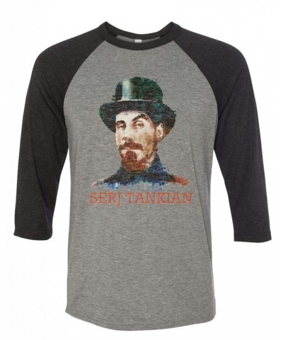 Serj Tankian Men's | Watercolor Portrait | 3/4 Sleeve Baseball Tee $15.00 Shirts