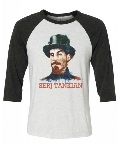 Serj Tankian Men's | Watercolor Portrait | 3/4 Sleeve Baseball Tee $15.00 Shirts