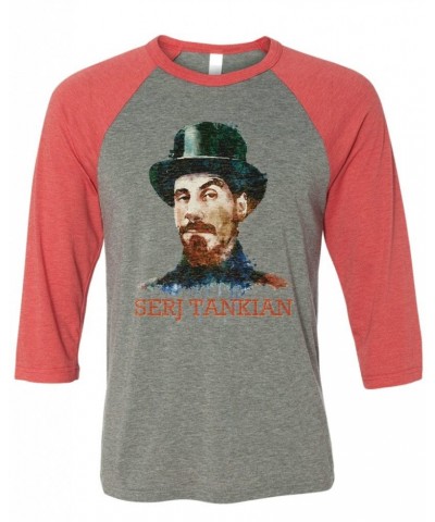 Serj Tankian Men's | Watercolor Portrait | 3/4 Sleeve Baseball Tee $15.00 Shirts