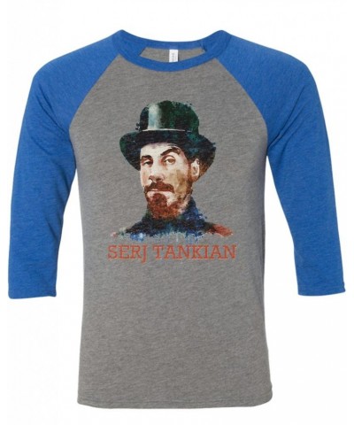 Serj Tankian Men's | Watercolor Portrait | 3/4 Sleeve Baseball Tee $15.00 Shirts