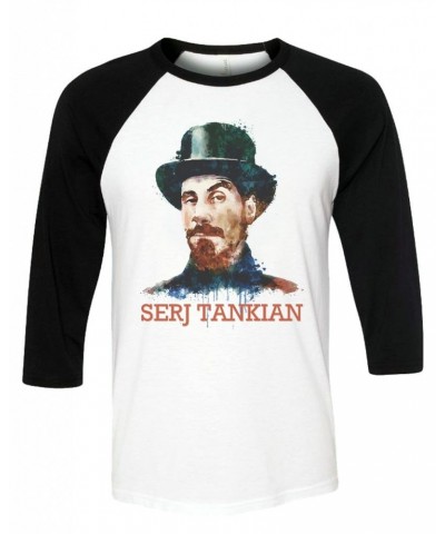 Serj Tankian Men's | Watercolor Portrait | 3/4 Sleeve Baseball Tee $15.00 Shirts