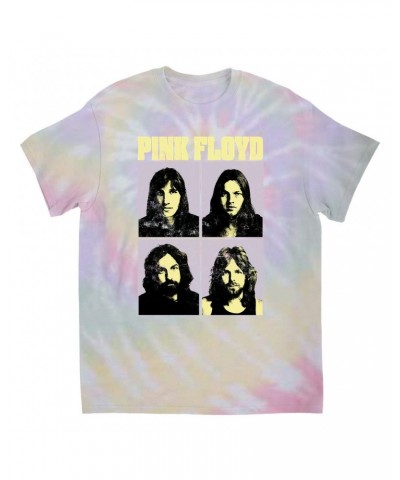 Pink Floyd T-Shirt | Meddle Group Photo Pastel Image Distressed Tie Dye Shirt $12.40 Shirts