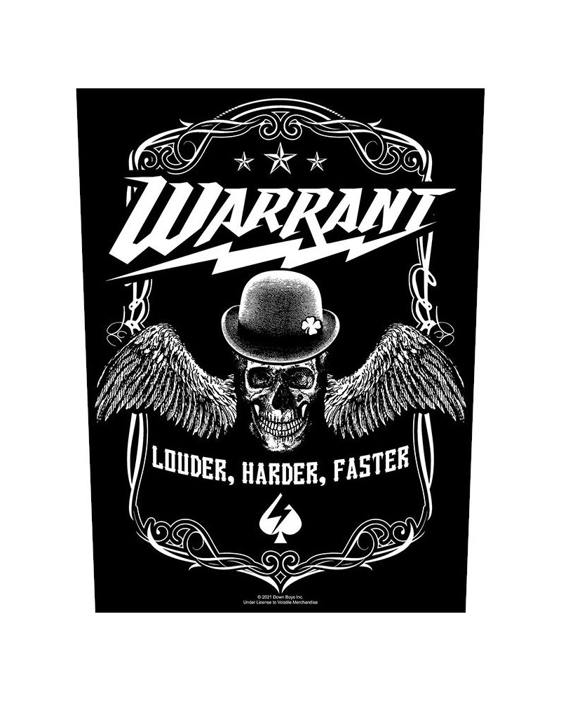 Warrant Louder Harder Faster' Back Patch $8.79 Accessories